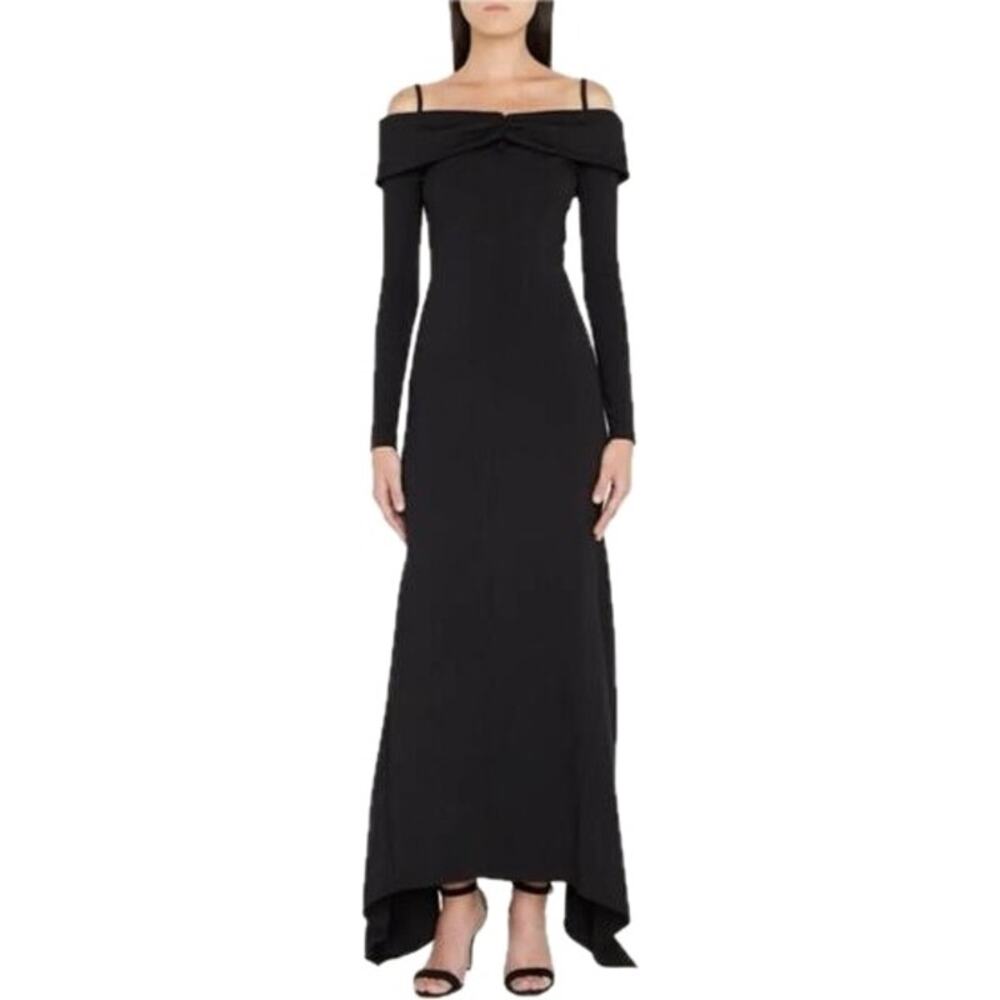 THE ATTICO Fanny cold-shoulder asymmetric Gown Dress Womens 36 XXS 00